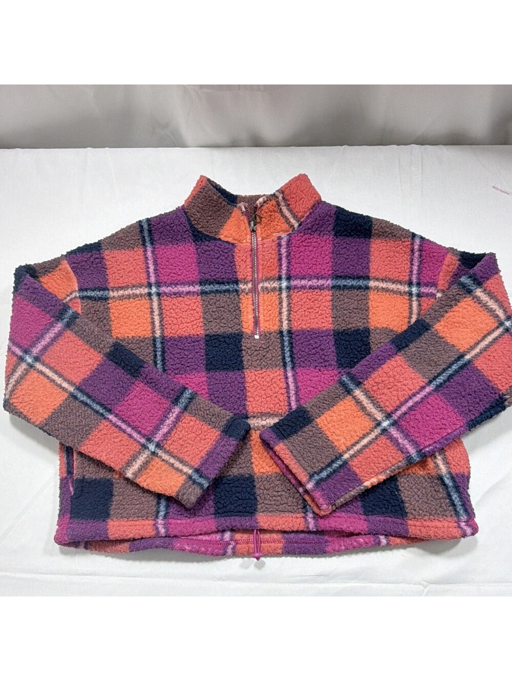 American Eagle Outfitters girls Plaid 1/4 Zip Jacket Multicolor XS